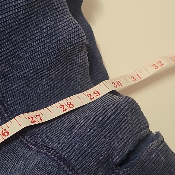 Aerie Navy V-neck Distressed Look Slouchy Comfy Sweatshirt Size L - Picture 6 of 7